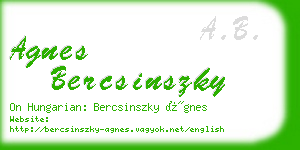 agnes bercsinszky business card